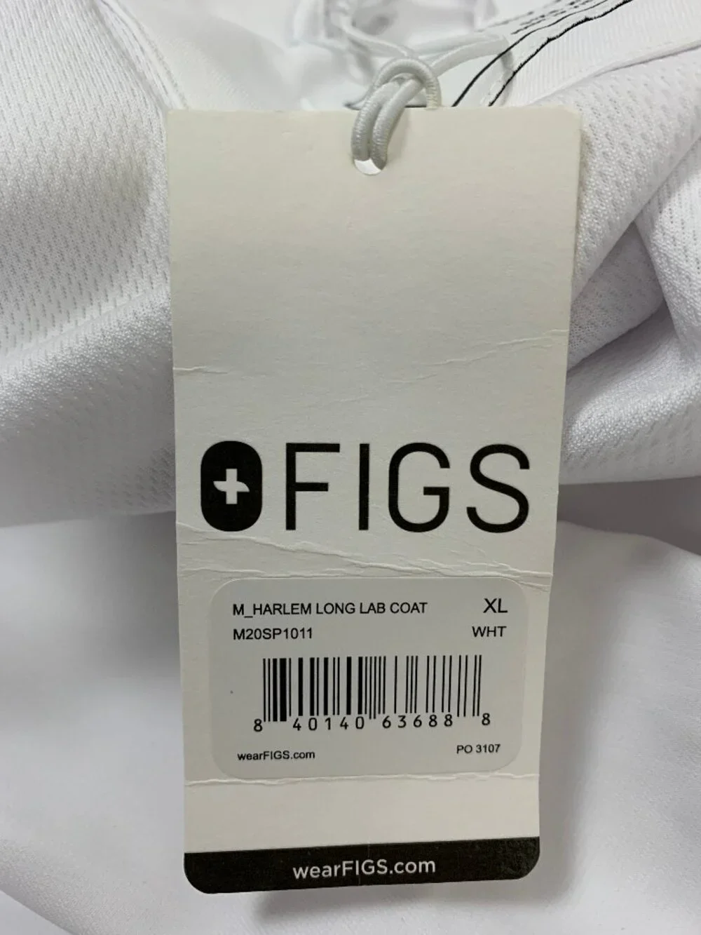 Figs Men's Harlem Long Lab Coat White XL NWT